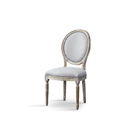 Baxton Studio Clairette Wood Traditional French Accent Chair-Round 110-6013